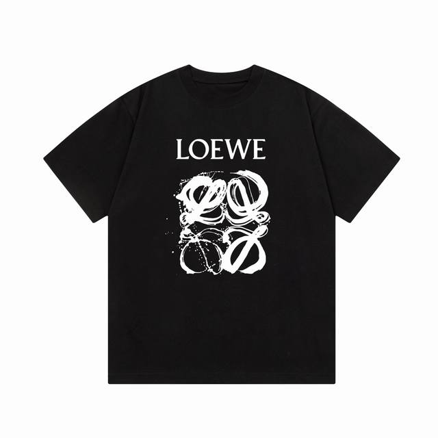 D 隔天到 Loewe 罗意威 涂鸦字母直喷印花 Logo标识精致升级，灵感源自八十年代复古 原版面料 官方同款 短袖t恤 定制300克同缸染面料 手感非常舒服