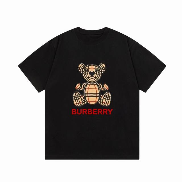 D 隔天到 Burberry 巴宝莉 玩偶熊字母直喷印花 Logo标识精致升级，灵感源自八十年代复古 原版面料 官方同款 短袖t恤 定制300克同缸染面料 手感