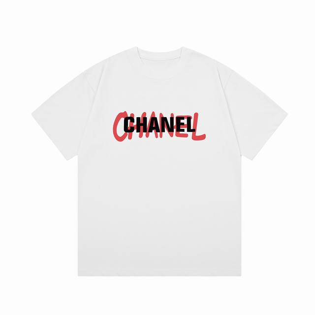 隔天到 Chanel 香奈儿 字母直喷印花 Logo标识精致升级，灵感源自八十年代复古 原版面料 官方同款 短袖t恤 定制300克同缸染面料 手感非常舒服 春夏