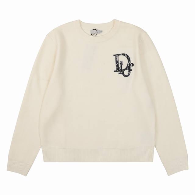 Dior 迪奥 老花刺绣图案针织套头毛衣 Size：S-L