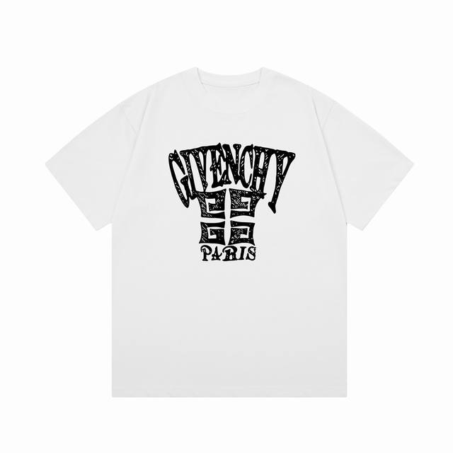 隔天到 Givenchy 纪梵希 手绘字母印花 Logo标识精致升级，灵感源自八十年代复古 原版面料 官方同款 短袖t恤 定制300克同缸染面料 手感非常舒服