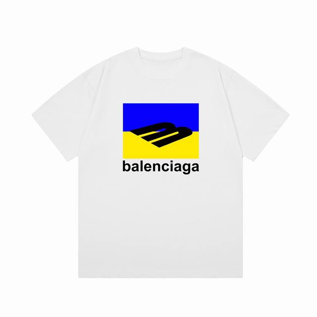 隔天到 Balenciaga 巴黎世家 字母拼色印花 Logo标识精致升级，灵感源自八十年代复古 原版面料 官方同款 短袖t恤 定制300克同缸染面料 手感非常