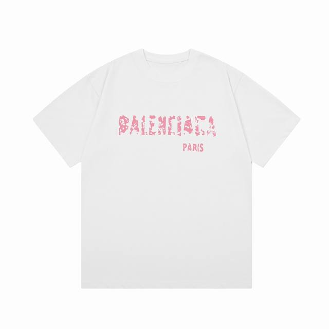 隔天到 Balenciaga 巴黎世家 涂鸦字母印花 Logo标识精致升级，灵感源自八十年代复古 原版面料 官方同款 短袖t恤 定制300克同缸染面料 手感非常