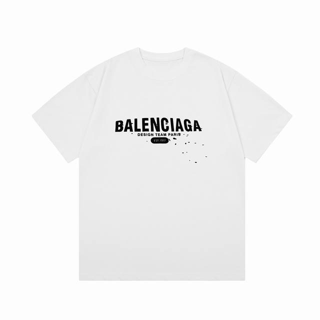 隔天到 Balenciaga 巴黎世家 字母印花 Logo标识精致升级，灵感源自八十年代复古 原版面料 官方同款 短袖t恤 定制300克同缸染面料 手感非常舒服