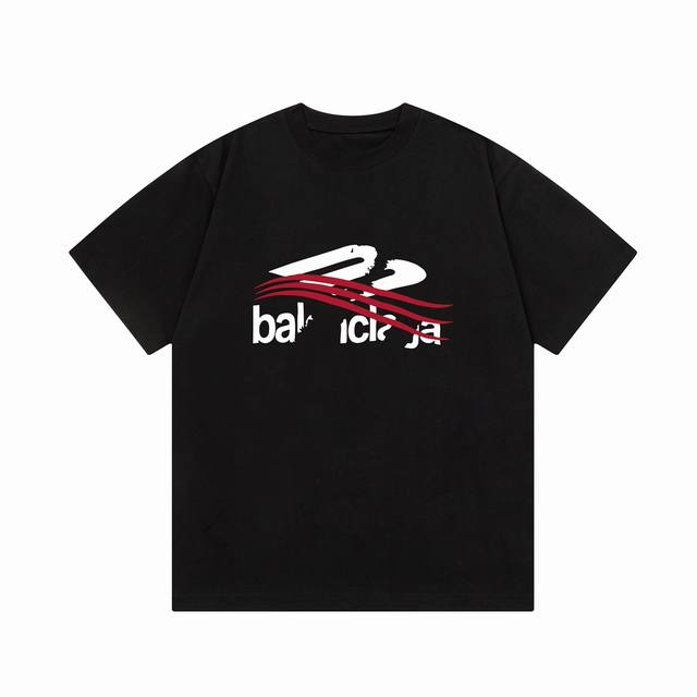 隔天到 Balenciaga 巴黎世家 残缺涂鸦字母印花 Logo标识精致升级，灵感源自八十年代复古 原版面料 官方同款 短袖t恤 定制300克同缸染面料 手感