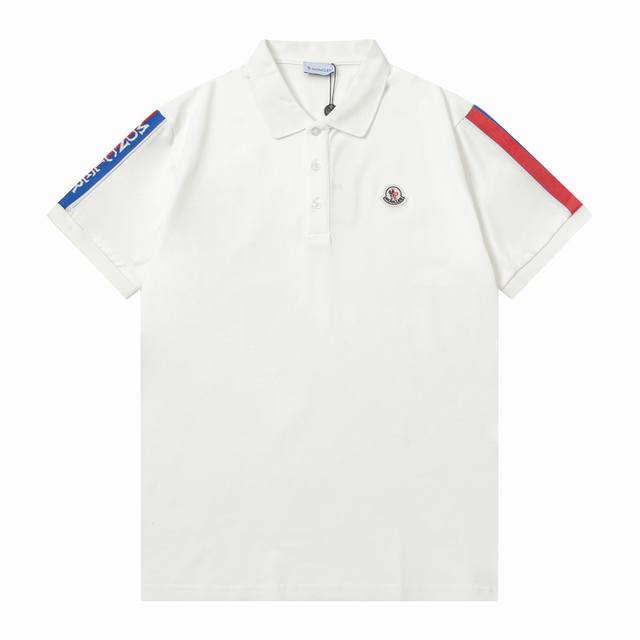 Moncler 蒙口 Logo刺绣织带拼色polo衫 升级，灵感源自八十年代复古 原版面料 官方同款 定制 同缸染面料 手感非常舒服 春夏最新砖柜同步 时尚又个