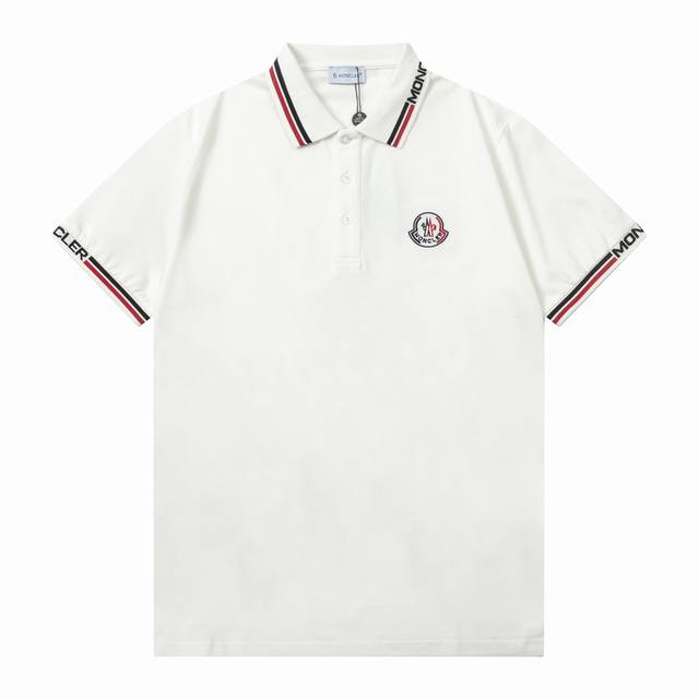 Moncler 蒙口 字母刺绣 领拼色polo衫 升级，灵感源自八十年代复古 原版面料 官方同款 定制 同缸染面料 手感非常舒服 春夏最新砖柜同步 时尚又个性