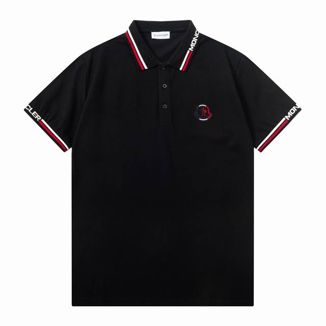 Moncler 蒙口 字母刺绣 领拼色polo衫 升级，灵感源自八十年代复古 原版面料 官方同款 定制 同缸染面料 手感非常舒服 春夏最新砖柜同步 时尚又个性