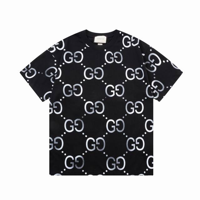 Gucci 古驰 字母满印logo 大花纹 Logo标识精致升级，灵感源自八十年代复古 原版面料 官方同款 短袖t恤 定制260 克同缸染面料 手感非常舒服 春