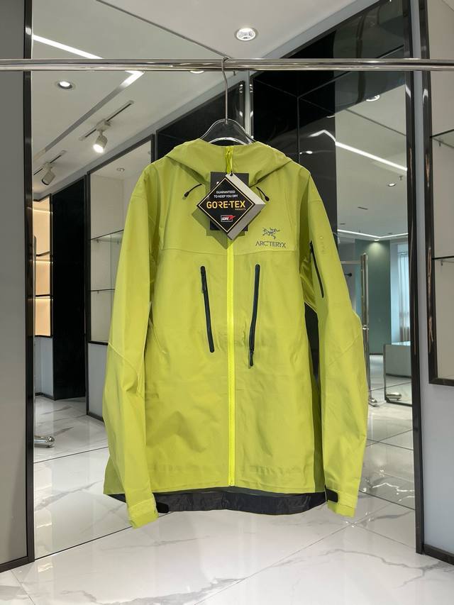 活力绿-阿尔法sv ‘ 阿尔法 6代系列 硬壳 冲锋衣 Arc‘Teryx-面料采用原厂防水n100D-X 3L Iso标准90 Iso4 级别的 Gore-T