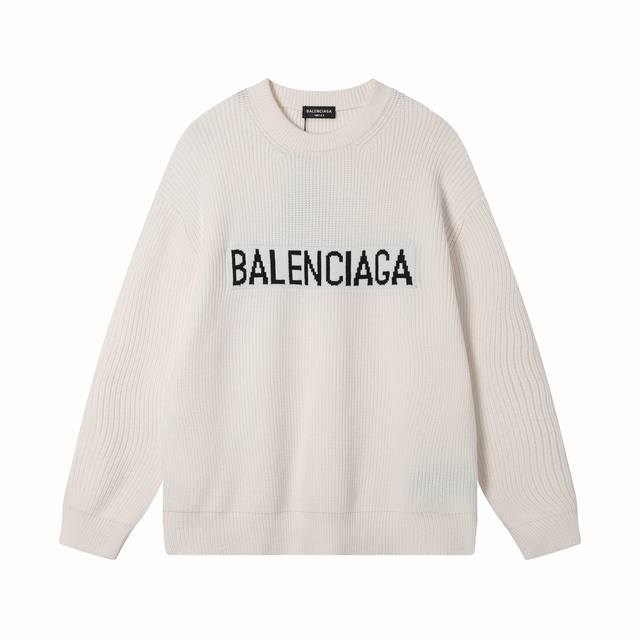 Balenciaga巴黎世家毛衣针织衫宽松版本 7针进口编织机制造 山羊毛原料纱线 客供进口毛衣面料 颜色定染 优质重磅高品 抗静电性与伸缩性及保暖效果更优 上