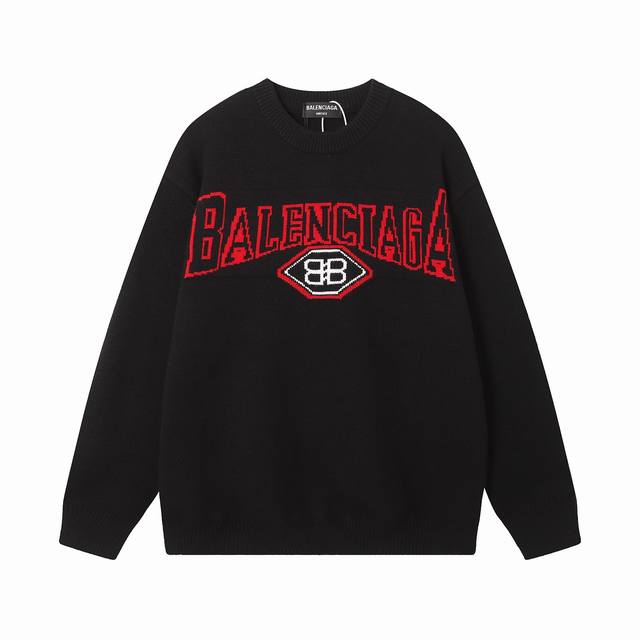 Balenciaga 巴黎世家毛衣 Ss23新款前胸个性balenciaga及双b大字母logo，高版本巴黎世家针织毛衣，采用最好的羊毛品种和纯棉混纺面料，高密