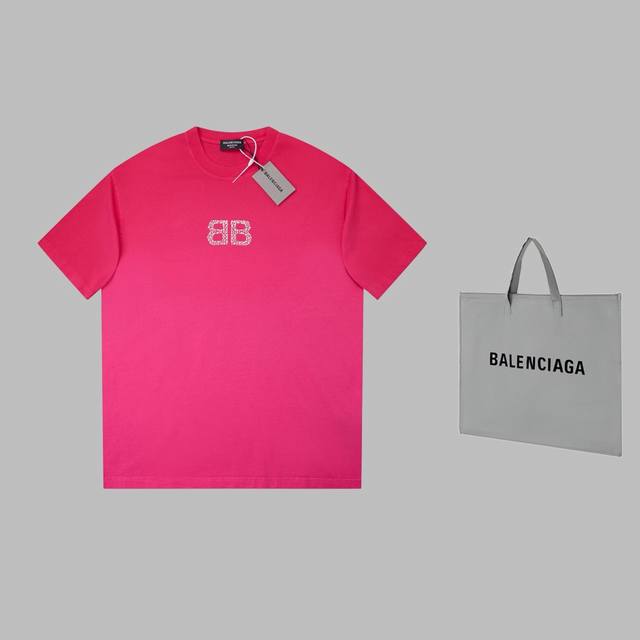 可配手提袋5 巴黎世家 Balenciaga Blcg 25Ss早春新款 珍珠半圆烫钻短袖 轻奢主义 男女日常通勤穿搭必备单品 正确版本 欢迎对比 详细特征 2