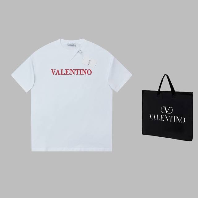 可配手提袋5 华伦天奴 Valentino 25Ss早春新款 立体厚板哇胶字母logo印花短袖 轻奢主义 男女日常通勤穿搭必备单品 正确版本 欢迎对比 详细特征