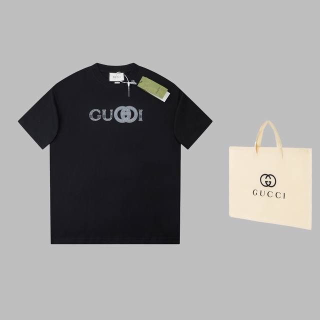 可配手提袋5 古驰 Gucci Gc 25Ss早春新款 经典双g厚板短袖 轻奢主义 男女日常通勤穿搭必备单品 正确版本 欢迎对比 详细特征 280克100% 纯