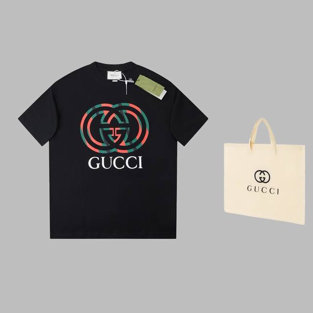 可配手提袋5 古驰 Gucci Gc 25Ss早春新款 经典红绿双g印花短袖 轻奢主义 男女日常通勤穿搭必备单品 正确版本 欢迎对比 详细特征 280克100%