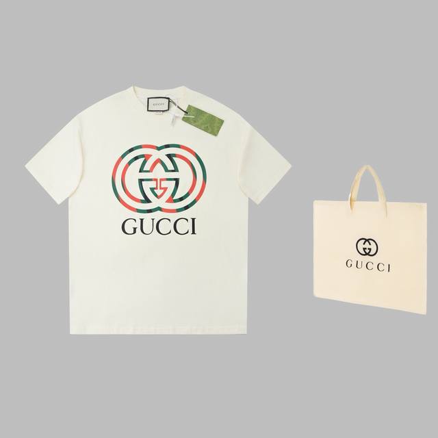 可配手提袋5 古驰 Gucci Gc 25Ss早春新款 经典红绿双g印花短袖 轻奢主义 男女日常通勤穿搭必备单品 正确版本 欢迎对比 详细特征 280克100%