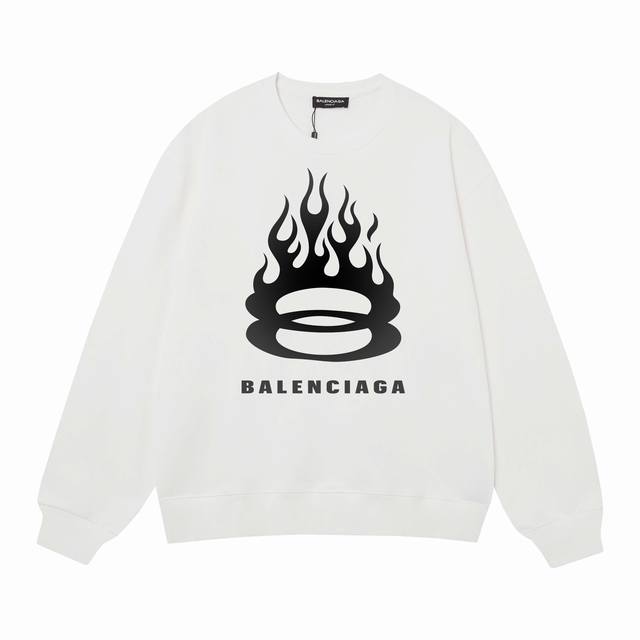 3408# Balenciaga巴黎世家400克印花圆领大毛圈卫衣 1：1对版面料400克毛圈高克重纯棉，提前做过预缩水1X1双纱怎么洗都不会变形，正确版本吊牌