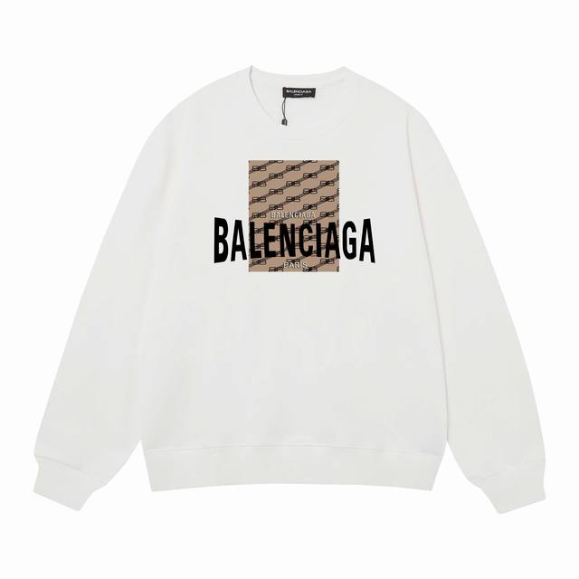 3402# Balenciaga巴黎世家400克印花圆领大毛圈卫衣 1：1对版面料400克毛圈高克重纯棉，提前做过预缩水1X1双纱怎么洗都不会变形，正确版本吊牌