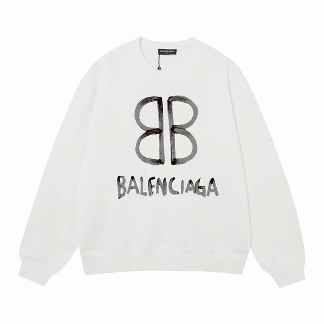 3456# Balenciaga巴黎世家400克印花圆领大毛圈卫衣 1：1对版面料400克毛圈高克重纯棉，提前做过预缩水1X1双纱怎么洗都不会变形，正确版本吊牌