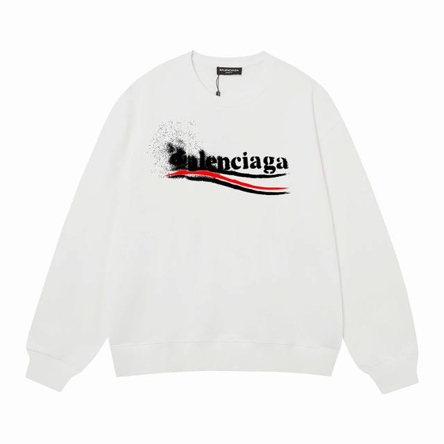 3452# Balenciaga巴黎世家400克印花圆领大毛圈卫衣 1：1对版面料400克毛圈高克重纯棉，提前做过预缩水1X1双纱怎么洗都不会变形，正确版本吊牌