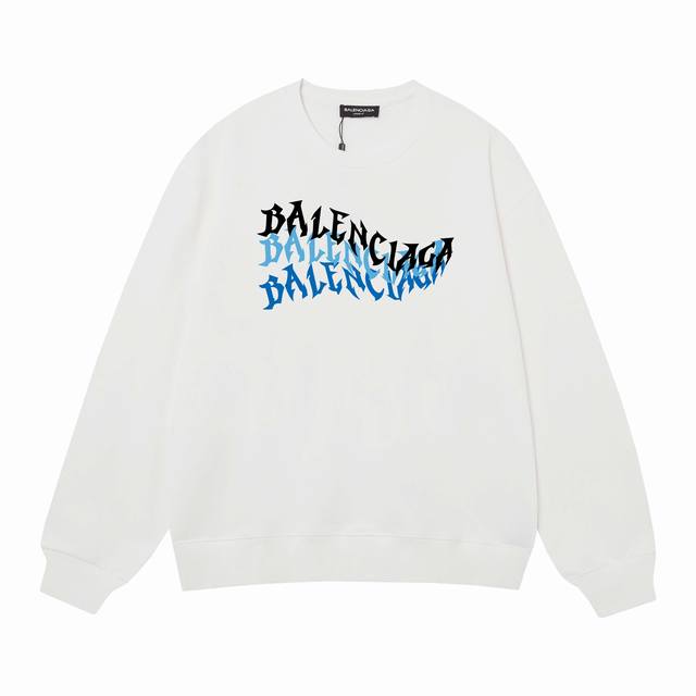 3449# Balenciaga巴黎世家400克印花圆领大毛圈卫衣 1：1对版面料400克毛圈高克重纯棉，提前做过预缩水1X1双纱怎么洗都不会变形，正确版本吊牌