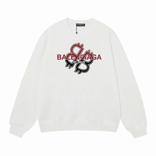 3448# Balenciaga巴黎世家400克印花圆领大毛圈卫衣 1：1对版面料400克毛圈高克重纯棉，提前做过预缩水1X1双纱怎么洗都不会变形，正确版本吊牌