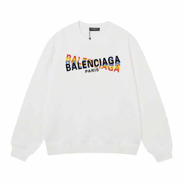 3428# Balenciaga巴黎世家400克印花圆领大毛圈卫衣 1：1对版面料400克毛圈高克重纯棉，提前做过预缩水1X1双纱怎么洗都不会变形，正确版本吊牌