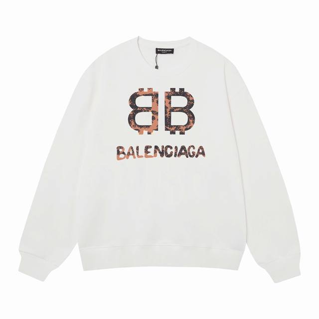 3424# Balenciaga巴黎世家400克印花圆领大毛圈卫衣 1：1对版面料400克毛圈高克重纯棉，提前做过预缩水1X1双纱怎么洗都不会变形，正确版本吊牌