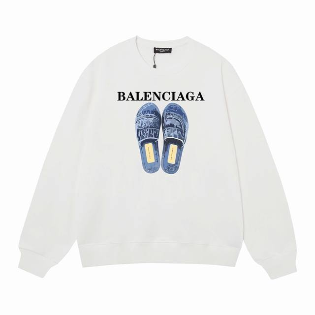 3420# Balenciaga巴黎世家400克印花圆领大毛圈卫衣 1：1对版面料400克毛圈高克重纯棉，提前做过预缩水1X1双纱怎么洗都不会变形，正确版本吊牌