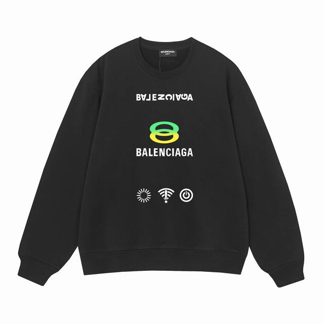 3417# Balenciaga巴黎世家400克印花圆领大毛圈卫衣 1：1对版面料400克毛圈高克重纯棉，提前做过预缩水1X1双纱怎么洗都不会变形，正确版本吊牌