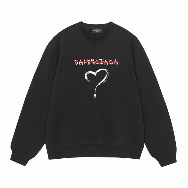 3410# Balenciaga巴黎世家400克印花圆领大毛圈卫衣 1：1对版面料400克毛圈高克重纯棉，提前做过预缩水1X1双纱怎么洗都不会变形，正确版本吊牌