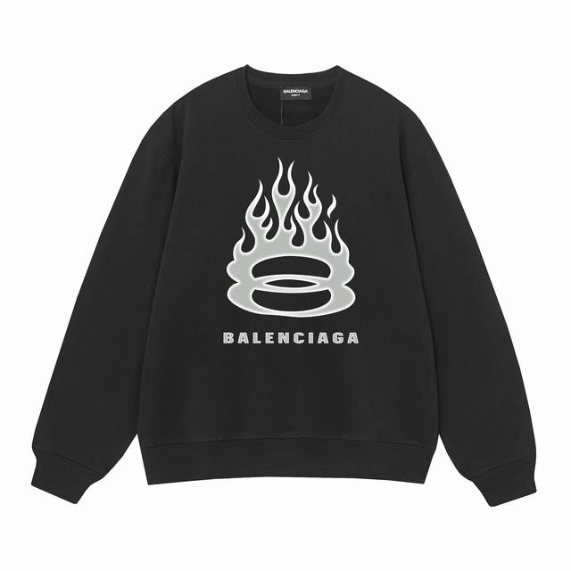 3408# Balenciaga巴黎世家400克印花圆领大毛圈卫衣 1：1对版面料400克毛圈高克重纯棉，提前做过预缩水1X1双纱怎么洗都不会变形，正确版本吊牌