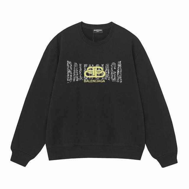 3487# Balenciaga巴黎世家400克印花圆领大毛圈卫衣 1：1对版面料400克毛圈高克重纯棉，提前做过预缩水1X1双纱怎么洗都不会变形，正确版本吊牌