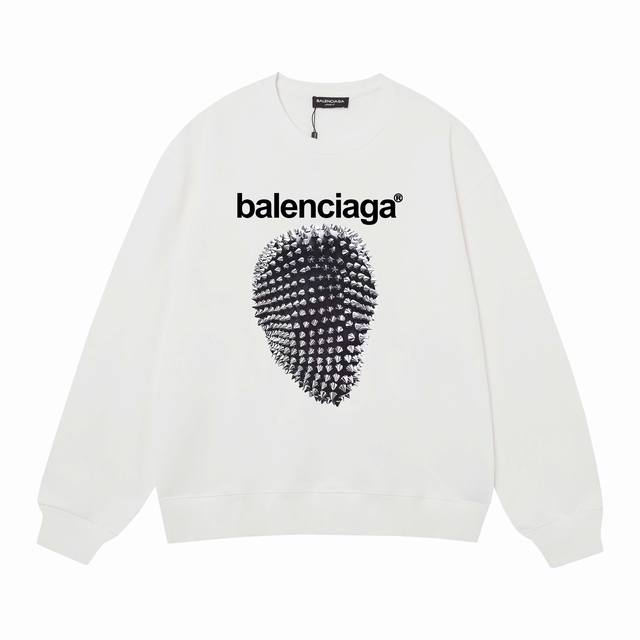 3485# Balenciaga巴黎世家400克印花圆领大毛圈卫衣 1：1对版面料400克毛圈高克重纯棉，提前做过预缩水1X1双纱怎么洗都不会变形，正确版本吊牌