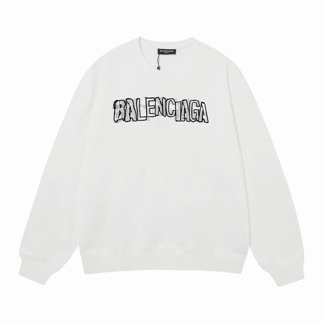 3481# Balenciaga巴黎世家400克印花圆领大毛圈卫衣 1：1对版面料400克毛圈高克重纯棉，提前做过预缩水1X1双纱怎么洗都不会变形，正确版本吊牌