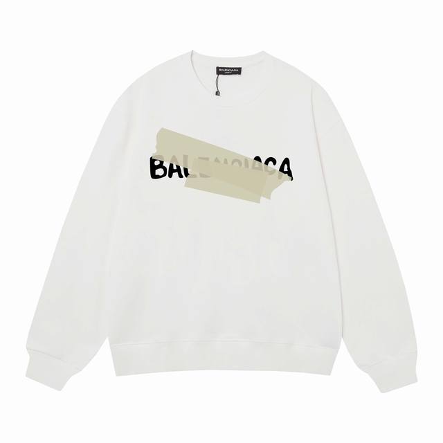 3477# Balenciaga巴黎世家400克印花圆领大毛圈卫衣 1：1对版面料400克毛圈高克重纯棉，提前做过预缩水1X1双纱怎么洗都不会变形，正确版本吊牌