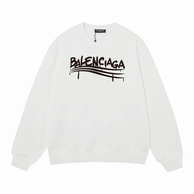 3465# Balenciaga巴黎世家400克印花圆领大毛圈卫衣 1：1对版面料400克毛圈高克重纯棉，提前做过预缩水1X1双纱怎么洗都不会变形，正确版本吊牌