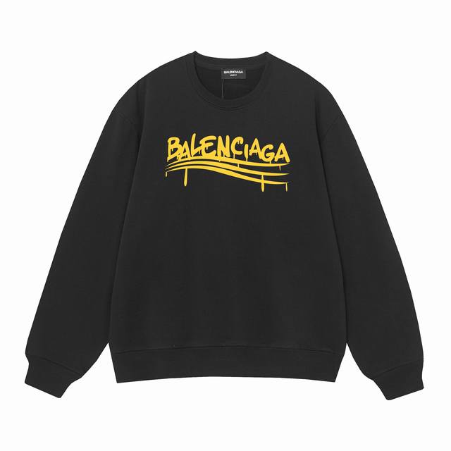 3465# Balenciaga巴黎世家400克印花圆领大毛圈卫衣 1：1对版面料400克毛圈高克重纯棉，提前做过预缩水1X1双纱怎么洗都不会变形，正确版本吊牌