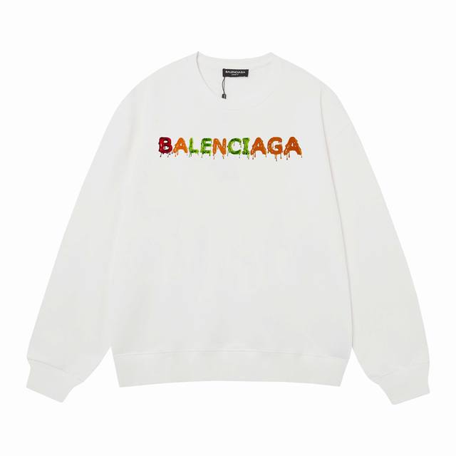 3464# Balenciaga巴黎世家400克印花圆领大毛圈卫衣 1：1对版面料400克毛圈高克重纯棉，提前做过预缩水1X1双纱怎么洗都不会变形，正确版本吊牌