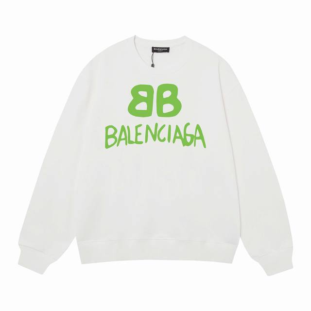 3458# Balenciaga巴黎世家400克印花圆领大毛圈卫衣 1：1对版面料400克毛圈高克重纯棉，提前做过预缩水1X1双纱怎么洗都不会变形，正确版本吊牌