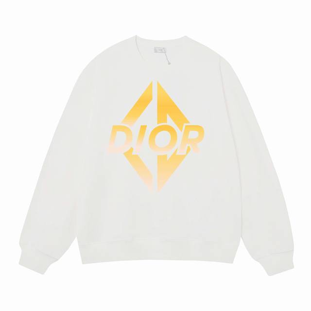 3527# 迪奥dior400克印花圆领大毛圈卫衣 1：1对版面料400克毛圈高克重纯棉，提前做过预缩水1X1双纱怎么洗都不会变形，正确版本吊牌，领标，水洗麦，