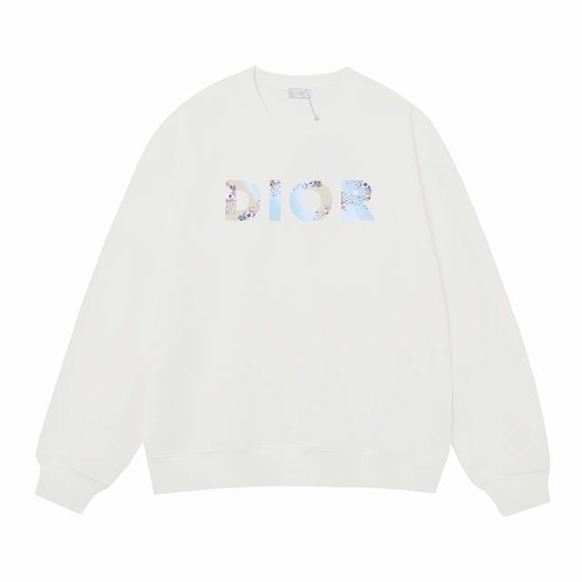 3521# 迪奥dior400克印花圆领大毛圈卫衣 1：1对版面料400克毛圈高克重纯棉，提前做过预缩水1X1双纱怎么洗都不会变形，正确版本吊牌，领标，水洗麦，