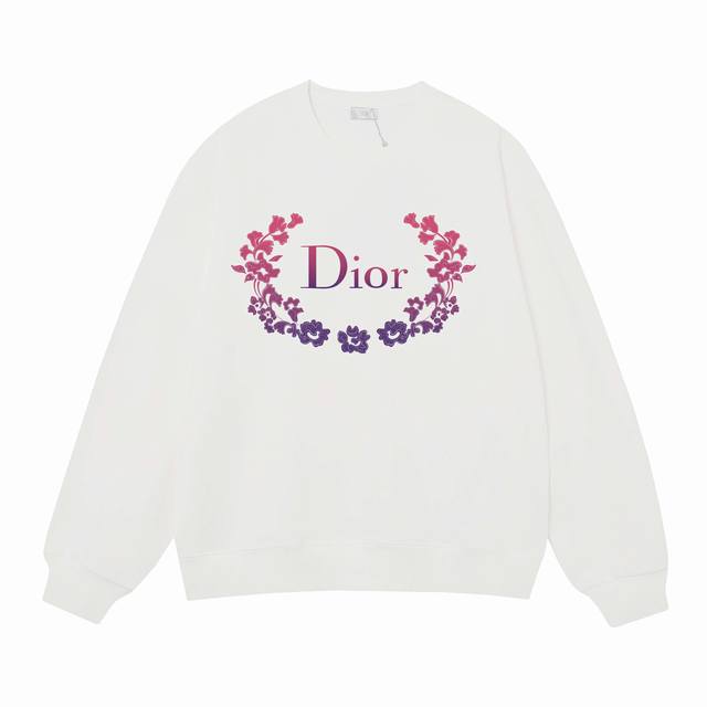 3519# 迪奥dior400克印花圆领大毛圈卫衣 1：1对版面料400克毛圈高克重纯棉，提前做过预缩水1X1双纱怎么洗都不会变形，正确版本吊牌，领标，水洗麦，