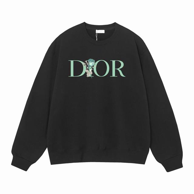 3518# 迪奥dior400克印花圆领大毛圈卫衣 1：1对版面料400克毛圈高克重纯棉，提前做过预缩水1X1双纱怎么洗都不会变形，正确版本吊牌，领标，水洗麦，