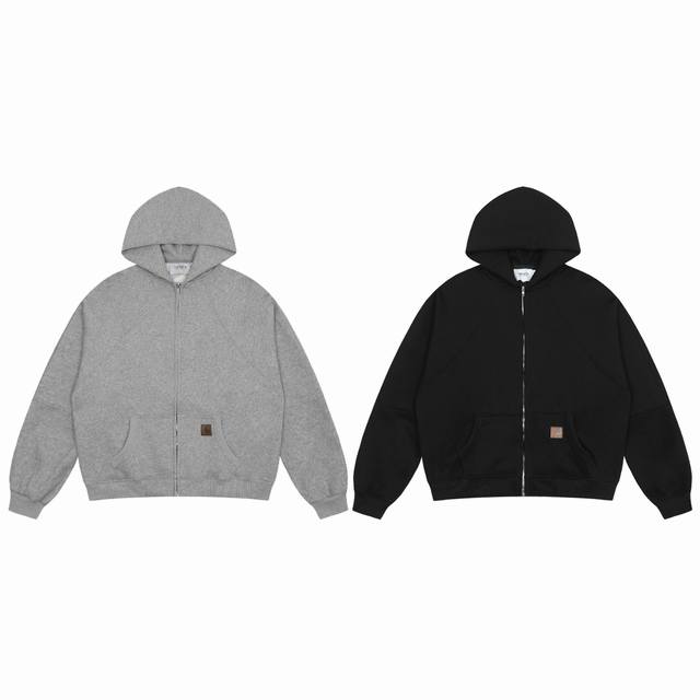 8089 自主carhartt 24Fw卡哈特立体重磅复合加厚双拉链小标帽衫卫衣外套 重磅！单件三斤直接超重自留那是最根本的最近天气忽冷忽热一早一晚穿得上！双头