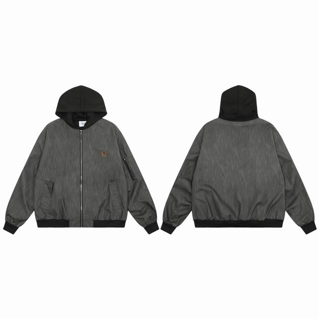 8078 自主carhartt 24Fw卡哈特假两件pu皮纹理美式夹克外套 满满的cleanfit高级感 有点美式复古内味 每个颜色都是经典耐穿 怎么搭配都不会