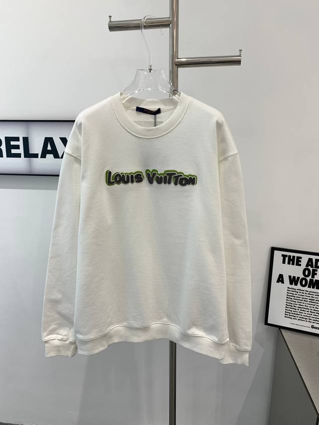 特价 白下架 藏青只有 Xs S L 款号g686 新款louis Vuitton 路易威登lv立体牙刷绣圆领卫衣男女款 面料采用原版定织定染纯棉毛圈360G高