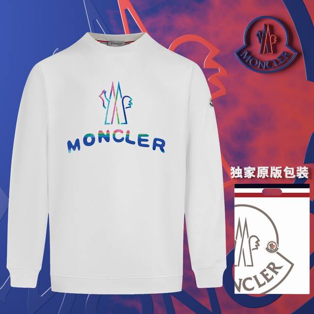 顶级版本 官网品质 配送独家图片原版包装 蒙口 Moncler 现货秒发 2024秋冬新款毛圈卫衣 搭配重工高端数码3D个性logo印花工艺，官网同款订标手臂小