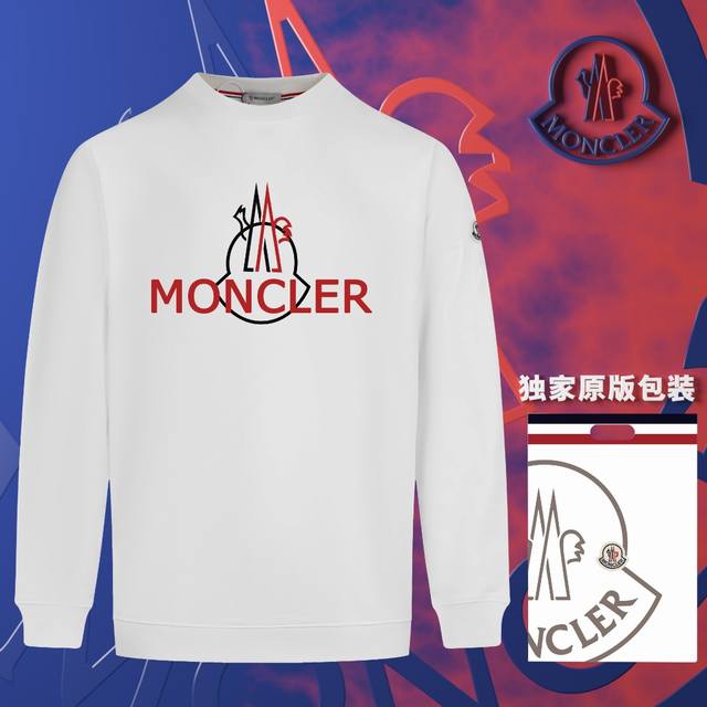 顶级版本 官网品质 配送独家图片原版包装 蒙口 Moncler 现货秒发 2024秋冬新款毛圈卫衣 搭配重工高端数码3D个性logo印花工艺，官网同款订标手臂小